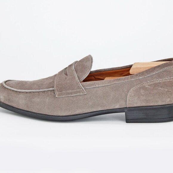 DOUCAL'S Men's Suede Leather Penny Loafers in Taupe: Size-Us 10 / EU 44 - Picture 2 of 6